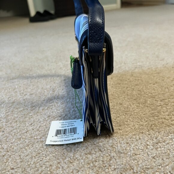 NWT Vera Bradley Tess Crossbody, Wavy Stripe - Picture 7 of 9